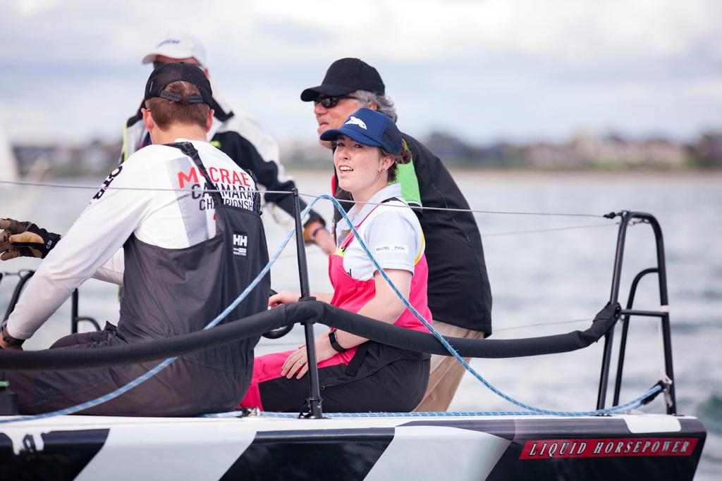 Juliet Schilling at the helm of Martini Racing BLiSS 2017 ©  Steb Fisher